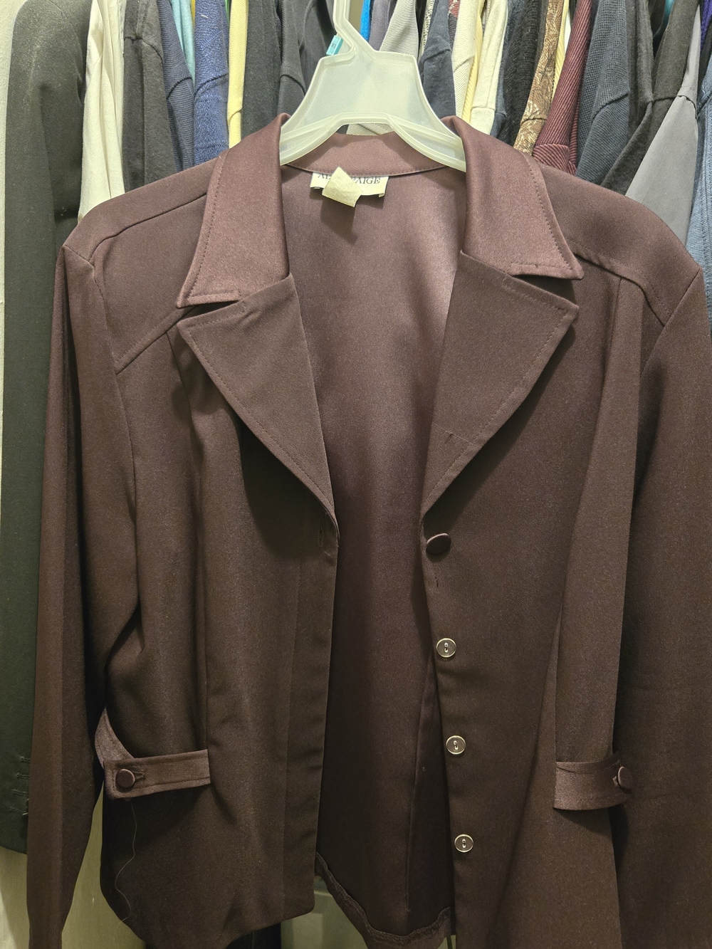 Alyn Paige Burgundy  Single-Breasted Blazer